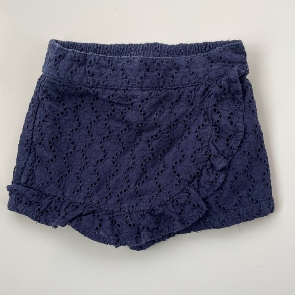 Janie and Jack Baby Girl Navy Eyelet Pull on Skort Size 12-18 months - Picture 1 of 5